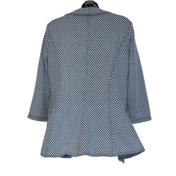 Chevron Cardigan Black & White Blazer Jacket CALVIN KLEIN Ruffle Women's SIZE 4 - Picture 8 of 11
